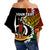 (Custom Personalised) Vanuatu Independence Day 42nd Anniversary Off Shoulder Waist Wrap Top LT6 - Polynesian Pride