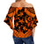 Hibiscus Off Shoulder Waist Wrap Top Fiji Patterns Orange LT6 - Polynesian Pride