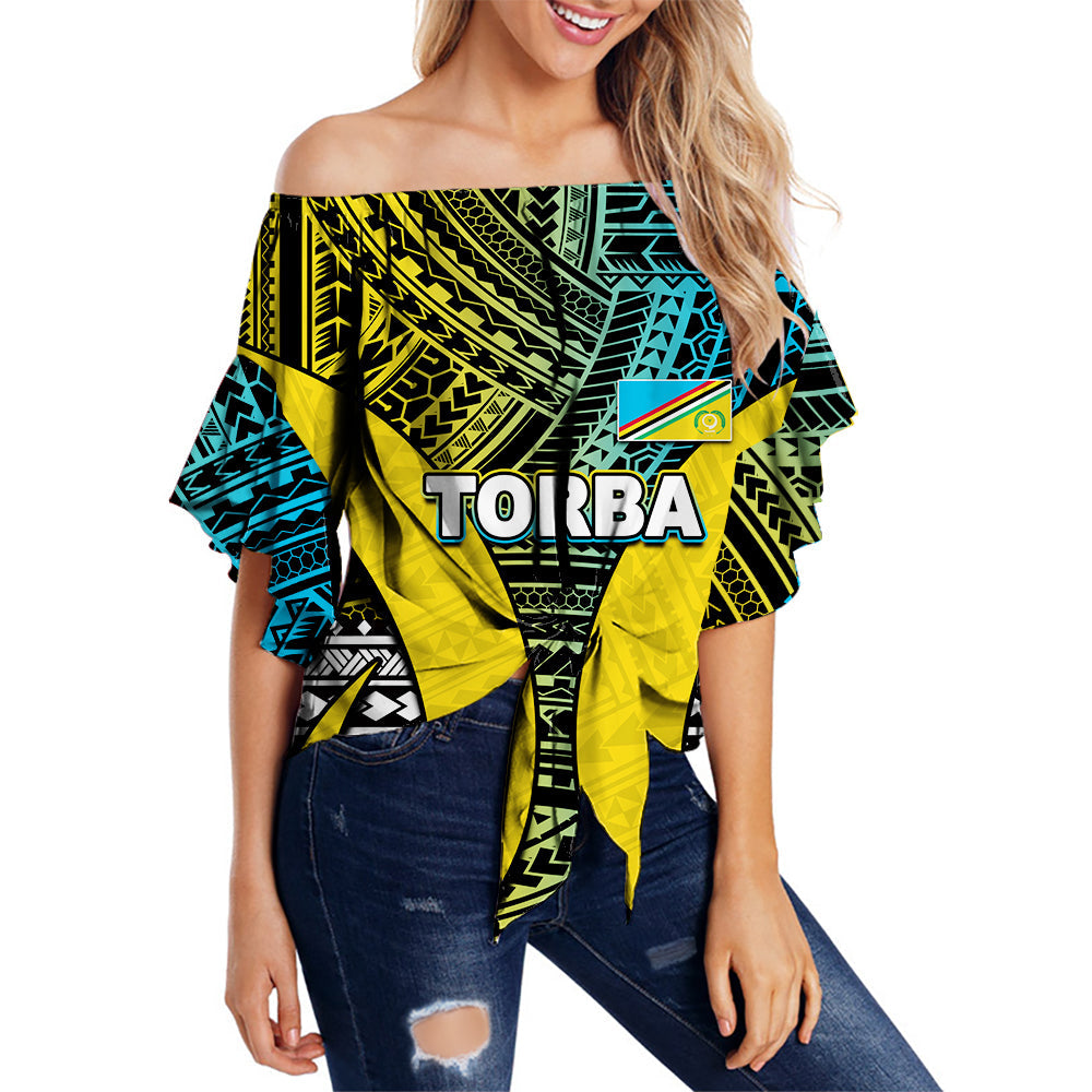 (Custom Personalised) Polynesian Torba Of Vanuatu Off Shoulder Wrap Waist Top LT6 Women Art - Polynesian Pride