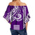 Kakau Hawaiian Polynesian Off Shoulder Waist Wrap Top Purple LT6 - Polynesian Pride