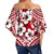 Hibiscus Off Shoulder Waist Wrap Top Fiji Patterns Red LT6 - Polynesian Pride