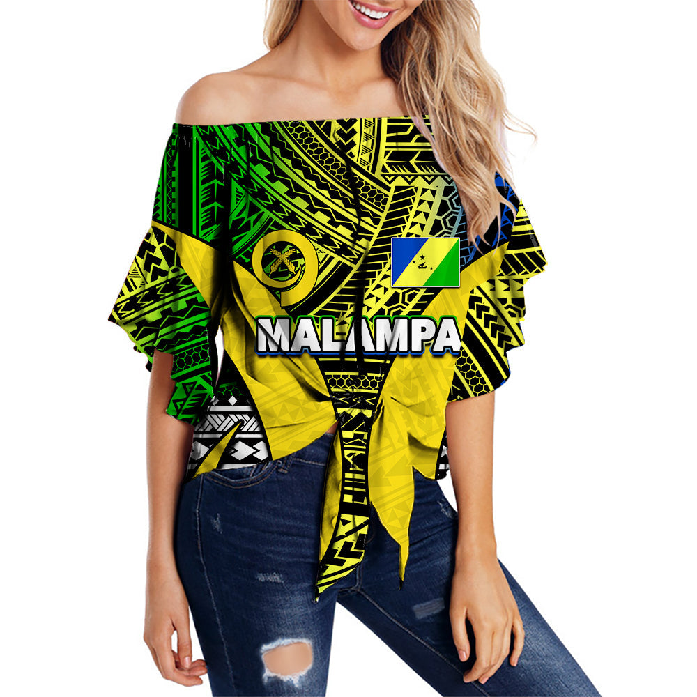 (Custom Personalised) Polynesian Malampa Of Vanuatu Off Shoulder Wrap Waist Top LT6 Women Art - Polynesian Pride