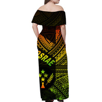FSM Kosrae Off Shoulder Long Dress Original Vibes - Reggae LT8 - Polynesian Pride