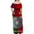 Vanuatu And Tonga Off Shoulder Long Dress Polynesian Together - Bright Red LT8 - Polynesian Pride