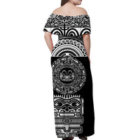 Marquesas Islands Off Shoulder Long Dress Simplified Version - Black NO.1 LT8 - Polynesian Pride
