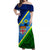 Vanuatu Malampa Fiji Day Off Shoulder Long Dress - Combine Flag Design LT4 Women Blue - Polynesian Pride