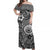 Pohnpei Off Shoulder Long Dress Simple Style - Grey LT8 - Polynesian Pride