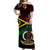 Vanuatu Special Independence Anniversary Off Shoulder Long Dress Original Flag Style LT8 Women Black - Polynesian Pride