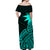 Nauru Off Shoulder Long Dress Flag In Heart No.4 LT6 - Polynesian Pride