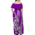 Hawaiian Shark Polynesian Off Shoulder Long Dress Vibe Purple Style LT6 - Polynesian Pride