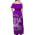 Hawaii Tiki Off Shoulder Long Dress Polynesian Purple Style LT6 - Polynesian Pride