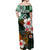 Hawaii Ukulele Off Shoulder Long Dress Green Style LT6 - Polynesian Pride