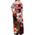 Hawaii Turtle Off Shoulder Long Dress Red Style LT6 - Polynesian Pride