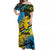 Vanuatu Torba Off Shoulder Long Dress Hibiscus Mix Polynesian LT6 Long Dress Black - Polynesian Pride