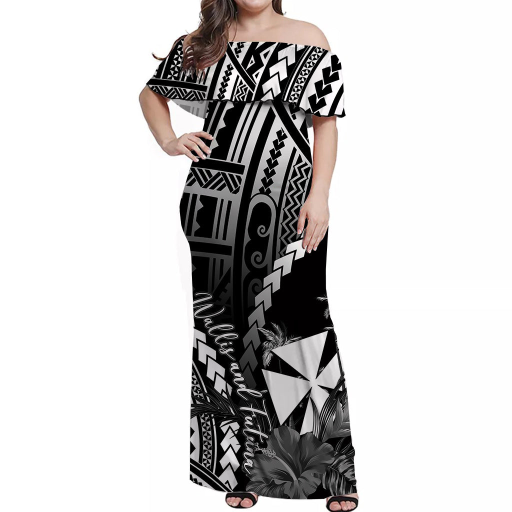 Wallis and Futuna Off Shoulder Long Dress Polynesian Style White Color LT6 Long Dress White - Polynesian Pride