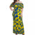 Hibiscus Off Shoulder Long Dress Fiji Patterns Yellow LT6 Women Yellow - Polynesian Pride