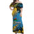 Vanuatu Sanma Off Shoulder Long Dress Hibiscus Mix Polynesian LT6 Long Dress Black - Polynesian Pride