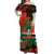 Vanuatu Penama Off Shoulder Long Dress Hibiscus Mix Polynesian LT6 Long Dress Black - Polynesian Pride