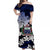 Samoa Off Shoulder Long Dress No.5 LT6 Long Dress Blue - Polynesian Pride