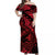 Guam Off Shoulder Long Dress Turtle Mix Polynesian Red Style LT6 Long Dress Red - Polynesian Pride