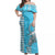 Hawaii Kakau Matching Dress and Hawaiian Shirt Polynesian Warrior Sky Blue LT6 - Polynesian Pride