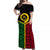 Vanuatu Off Shoulder Long Dress Polynesian Patterns Mix Flag LT6 Women Black - Polynesian Pride