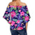 Hawaii Hibiscus Tropical Leaves Off Shoulder Waist Wrap Top - Betty Style - AH - Polynesian Pride