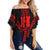 Hawaii Island Polynesian Off Shoulder Waist Wrap Top - Comely Style - AH Female Red - Polynesian Pride