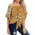 Hawaii Hummingbird Hibiscus Polynesian Off Shoulder Waist Wrap Top - Sam Style - AH Female Yellow - Polynesian Pride