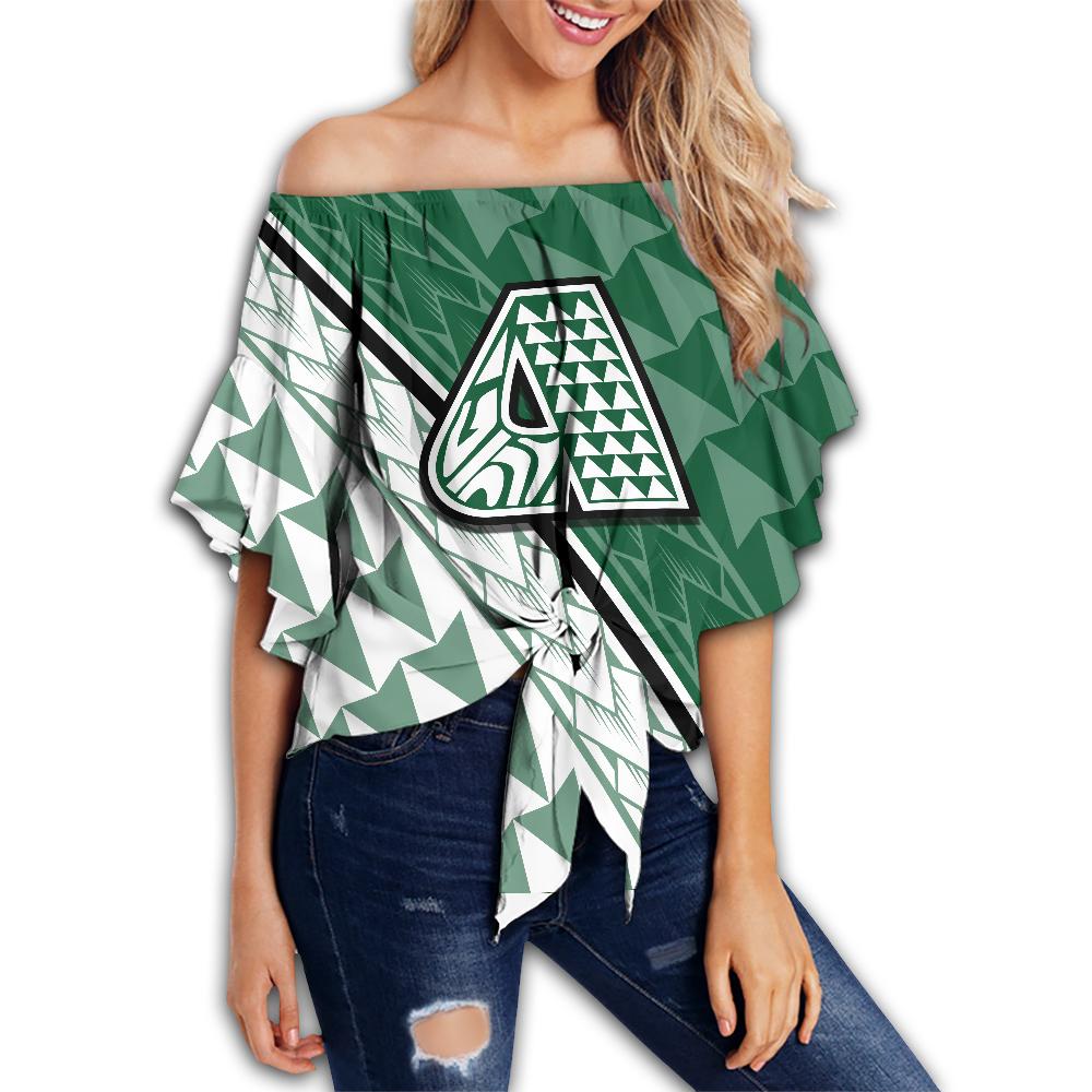 Hawaii - Aiea High Off Shoulder Waist - Energetic - AH Female Green - Polynesian Pride