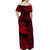 Hawaii Hammer Shark Polynesian Off Shoulder Long Dress Unique Style - Red LT8 - Polynesian Pride