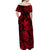 Hawaii Pineapple Polynesian Off Shoulder Long Dress Unique Style - Red LT8 - Polynesian Pride