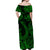 Hawaii Fish Hook Polynesian Off Shoulder Long Dress Unique Style - Green LT8 - Polynesian Pride