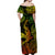 Hawaii Angry Shark Polynesian Off Shoulder Long Dress Unique Style - Reggae LT8 - Polynesian Pride