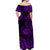 Hawaii Shaka Polynesian Off Shoulder Long Dress Unique Style - Purple LT8 - Polynesian Pride