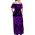 Hawaii Turtle Polynesian Off Shoulder Long Dress Plumeria Flower Unique Style - Purple LT8 - Polynesian Pride