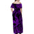 Hawaii Angry Shark Polynesian Off Shoulder Long Dress Unique Style - Purple LT8 Women Purple - Polynesian Pride