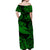 Hawaii Hammer Shark Polynesian Off Shoulder Long Dress Unique Style - Green LT8 - Polynesian Pride