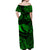 Hawaii State Fish: Humuhumu Nukunuku Apuaa Polynesian Off Shoulder Long Dress Unique Style - Green LT8 - Polynesian Pride