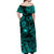 Hawaii Surfing Polynesian Off Shoulder Long Dress Unique Style - Turquoise LT8 - Polynesian Pride