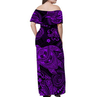Hawaii Turtle Polynesian Matching Dress and Hawaiian Shirt Matching Couples Outfit Plumeria Flower Unique Style Purple LT8 - Polynesian Pride