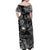 Hawaii Surfing Polynesian Off Shoulder Long Dress Unique Style - Black LT8 - Polynesian Pride