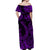 Hawaii Fish Hook Polynesian Off Shoulder Long Dress Unique Style - Purple LT8 - Polynesian Pride