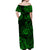 Hawaii Shaka Polynesian Off Shoulder Long Dress Unique Style - Green LT8 - Polynesian Pride