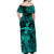 Hawaii Hula Girl Polynesian Off Shoulder Long Dress Unique Style - Turquoise LT8 - Polynesian Pride