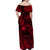 Hawaii Surfing Polynesian Off Shoulder Long Dress Unique Style - Red LT8 - Polynesian Pride