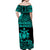 Solomon Islands Off Shoulder Long Dress Unique Vibes - Turquoise LT8 - Polynesian Pride