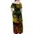 Hawaii Hammer Shark Polynesian Off Shoulder Long Dress Unique Style - Reggae LT8 - Polynesian Pride