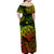 Hawaii Turtle Polynesian Off Shoulder Long Dress Plumeria Flower Unique Style - Reggae LT8 - Polynesian Pride