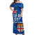 Fiji Day Off Shoulder Long Dress Independence Anniversary Original Style LT8 Women Blue - Polynesian Pride